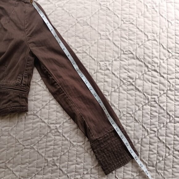 100% Cotton Denim Brown Fitted Jacket - Express - Women’s XS - Picture 3 of 12